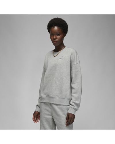 Nike Jordan Brooklyn Fleece Crew-neck Sweatshirt Polyester - Grey