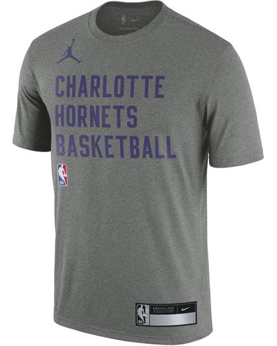 Nike Charlotte Hornets Dri-fit Nba Practice T-shirt - Gray