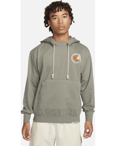 Nike Standard Issue Dri-fit French Terry Pullover Basketball Hoodie - Gray