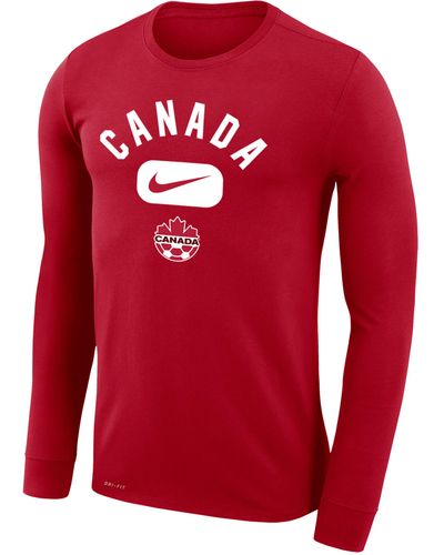 Nike Canada Legend Dri-fit Long-sleeve T-shirt - Red