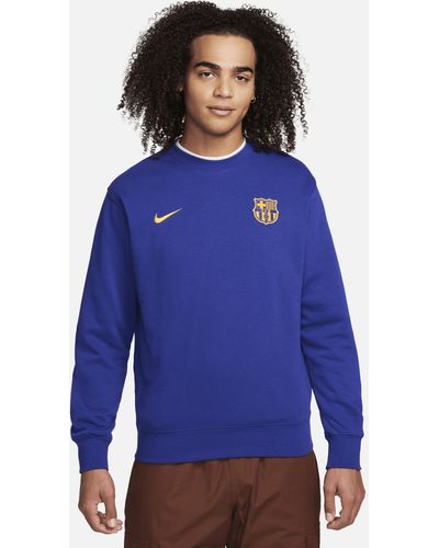 Nike F.c. Barcelona Club Football Crew-neck Sweatshirt Polyester - Blue