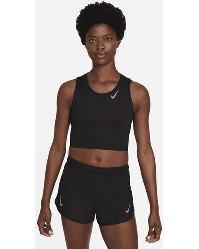 Nike Canotta da running corta dri-fit race - Nero