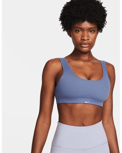 Nike Yoga Luxe light support crop top in blue