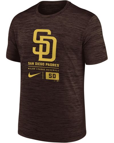 Nike San Diego Padres Large Logo Velocity Mlb T-shirt - Brown