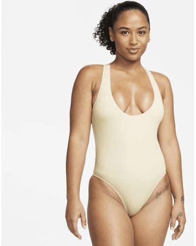 Nike Cross-back One-piece Swimsuit - Natural