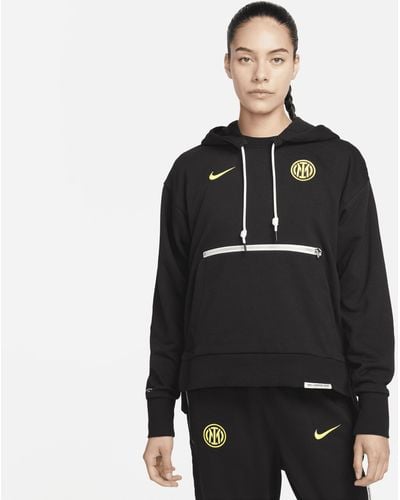 Nike Inter Milan Standard Issue Dri-fit Pullover Hoodie 50% Sustainable Blends - Black