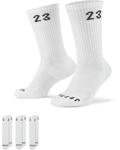 Nike Jordan Essentials Crew Socks (3 Pairs) Polyester - White