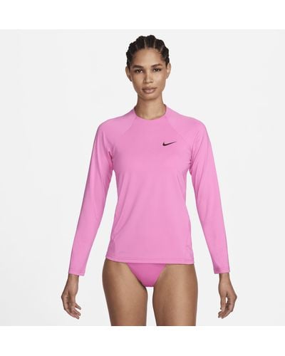 Nike Essential Long-sleeve Hydroguard Swim Shirt - Pink