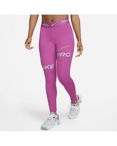 Nike Pro Leggings Womens Medium Dri Fit Training Workout Mid Rise