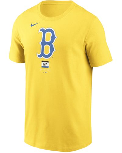 Nike Boston Red Sox City Connect Logo Mlb T-shirt - Yellow