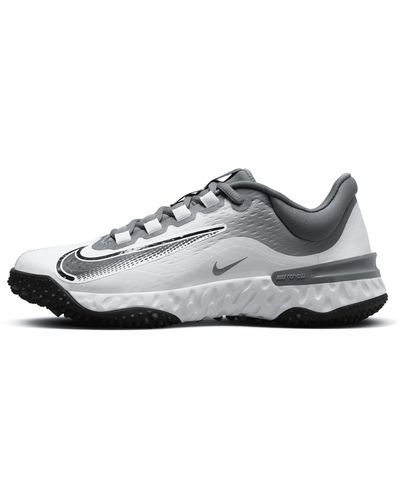 Nike Alpha Huarache Elite 4 Turf Softball Shoes - Gray
