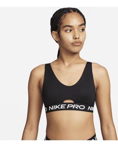 Nike Bra imbottito a sostegno medio pro indy plunge - Nero
