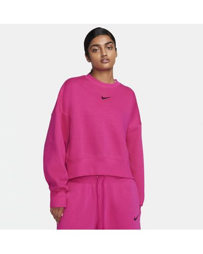 Nike Felpa a girocollo oversize sportswear phoenix fleece - Rosa