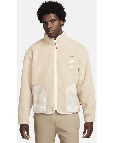 Nike Sportswear 'lny' High-pile Fleece Jacket - Natural