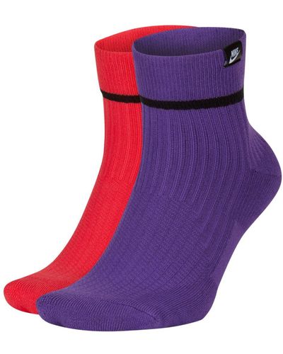 Nike Snkr Sox Ankle Socks (2 Pairs) - Purple