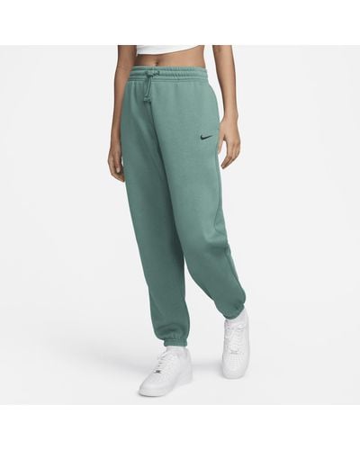 Nike Sportswear Phoenix Fleece High-waisted Oversized Tracksuit Bottoms Polyester - Green
