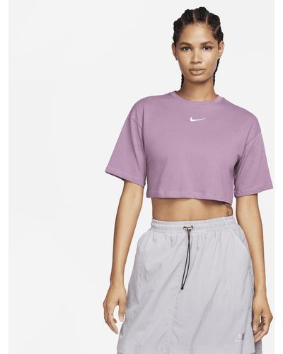 Nike Sportswear Cropped T-shirt Cotton - Purple