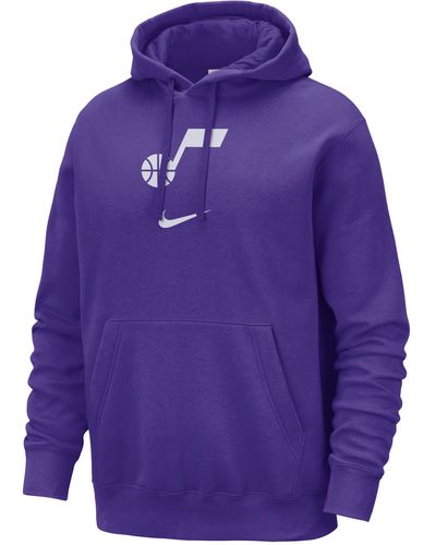 Nike Utah Jazz Club Fleece City Edition Nba Pullover Hoodie Cotton - Purple