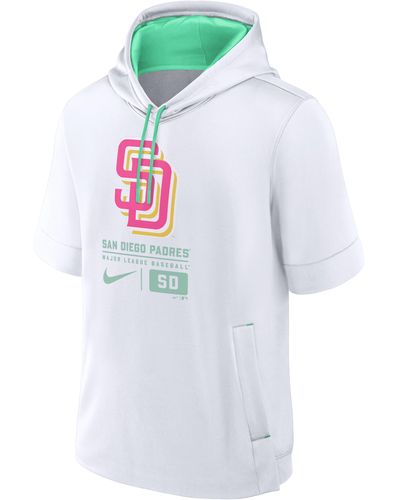 Nike San Diego Padres City Connect Mlb Short-sleeve Pullover Hoodie - White