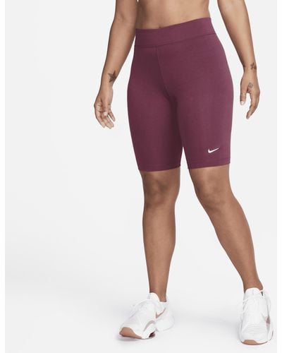 Nike Sportswear Essential Mid-rise 10" Biker Shorts - Purple