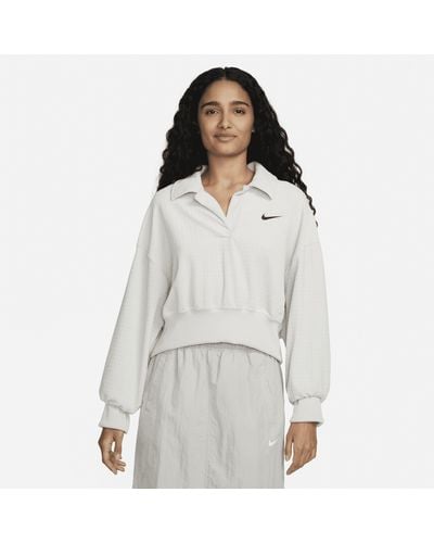 Nike Sportswear Velour Polo - White
