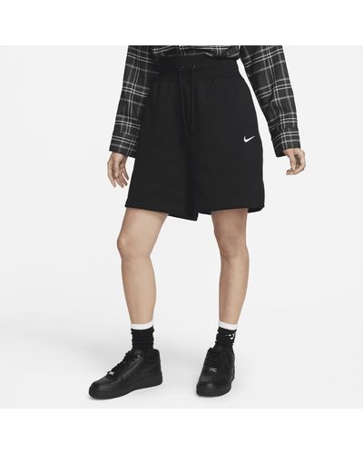 Nike Shorts a vita alta con fit ampio sportswear phoenix fleece - Nero