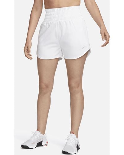 Nike One Dri-fit Ultra High-waisted 3" Brief-lined Shorts - White