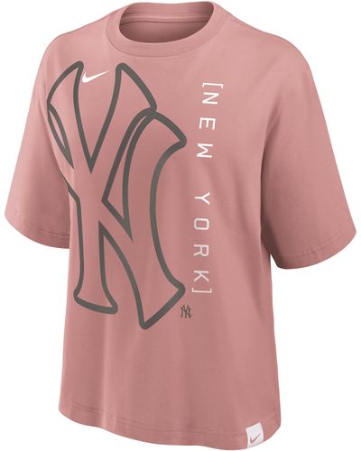 Nike New York Yankees Statement Boxy Mlb T-shirt - Pink