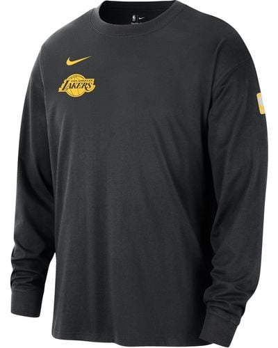 Nike Los Angeles Lakers Courtside Nba Long-sleeve Max90 T-shirt Cotton - Blue
