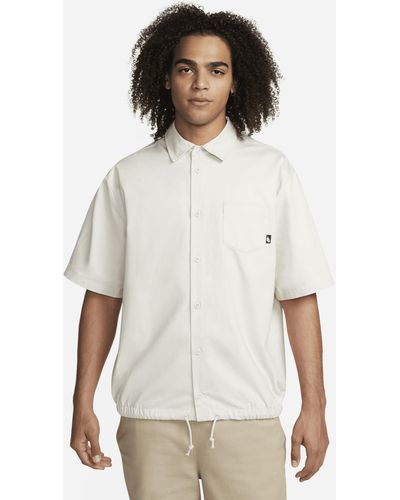 Nike Club Button-down Short-sleeve Top - White