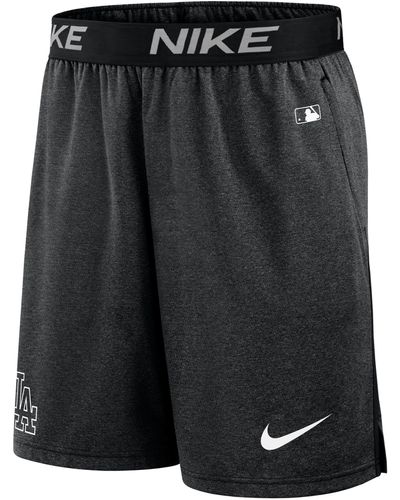Nike Los Angeles Dodgers Authentic Collection Practice Dri-fit Mlb Shorts - Black