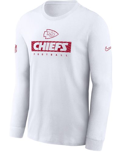 Nike Kansas City Chiefs Sideline Team Issue Dri-fit Nfl Long-sleeve T-shirt - White