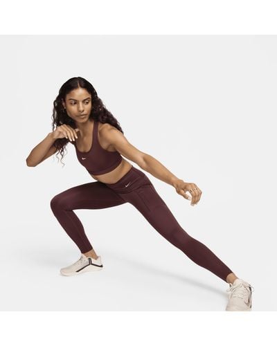 Nike Go Lange legging Met Halfhoge Taille, Complete Ondersteuning En Zakken - Rood