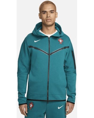 Nike Portugal Tech Fleece Windrunner Football Full-zip Hoodie - Blue