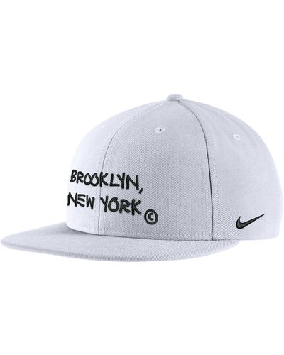 Nike Brooklyn Nets City Edition Nba Snapback Hat - White