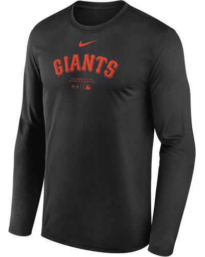 Nike San Francisco Giants Authentic Collection Practice Dri-fit Mlb Long-sleeve T-shirt - Black