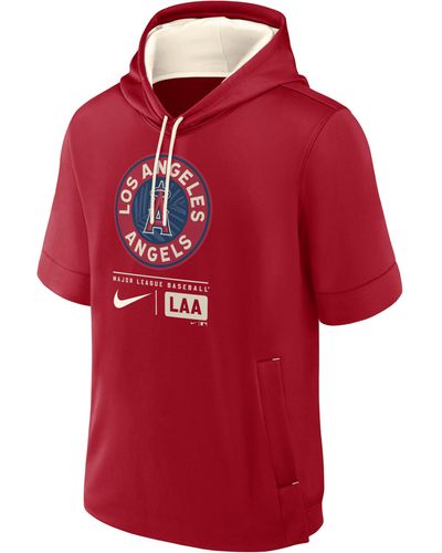 Nike Los Angeles Angels City Connect Mlb Short-sleeve Pullover Hoodie - Red