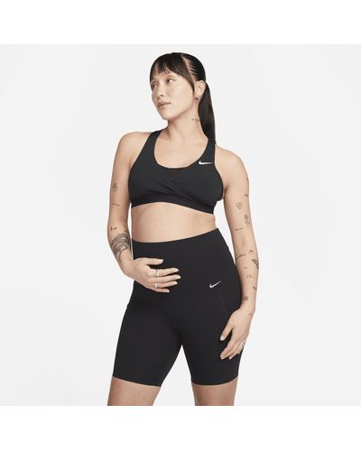 Nike Zenvy (m) Gentle-support High-waisted 8" Biker Shorts With Pockets (maternity) - Black
