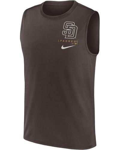 Nike San Diego Padres Large Logo Dri-fit Mlb Muscle Tank Top - Brown