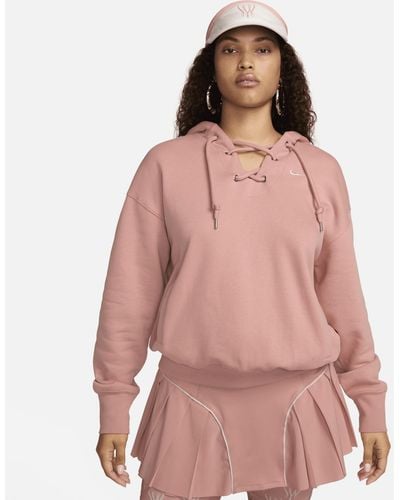 Nike Serena Williams Design Crew Fleece Pullover Hoodie - Pink