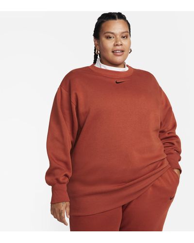Nike Sportswear Phoenix Fleece Oversized Crew-neck Sweatshirt Orange - Red
