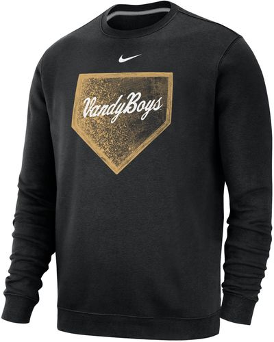 Nike Vanderbilt Club Fleece College Crew-neck Sweatshirt - Black