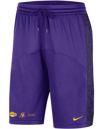 Nike Los Angeles Lakers Starting 5 Courtside Dri-fit Nba Graphic Shorts - Blue