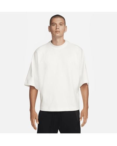 Nike Sportswear Tech Fleece Reimagined Oversized Short-sleeve Sweatshirt - White