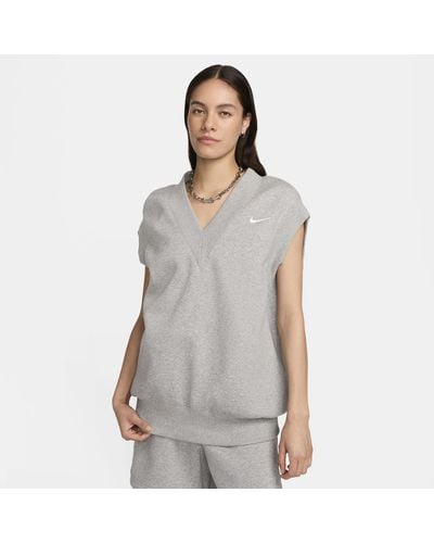 Nike Smanicato oversize sportswear phoenix fleece - Grigio