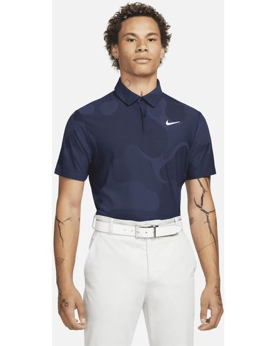 Nike Dri-fit Adv Tour Camo Golf Polo - Blue