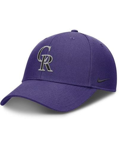 Nike Colorado Rockies Evergreen Club Dri-fit Mlb Adjustable Hat - Purple