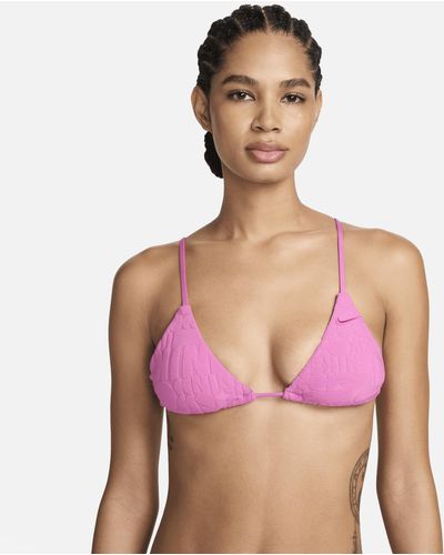 Nike Swim Retro Flow String Bikini Top - Pink
