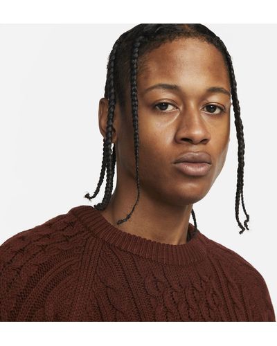 Nike Sportswear Cable Knit Sweater - Brown