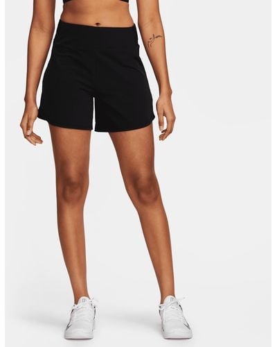 Nike Shorts dri-fit a vita media con slip foderati 13 cm bliss - Nero
